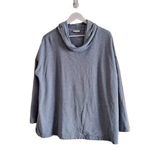 PureJill Womens Blue Heather Long Sleeve Cowlneck Soft Sweat Hoodie - Size XL